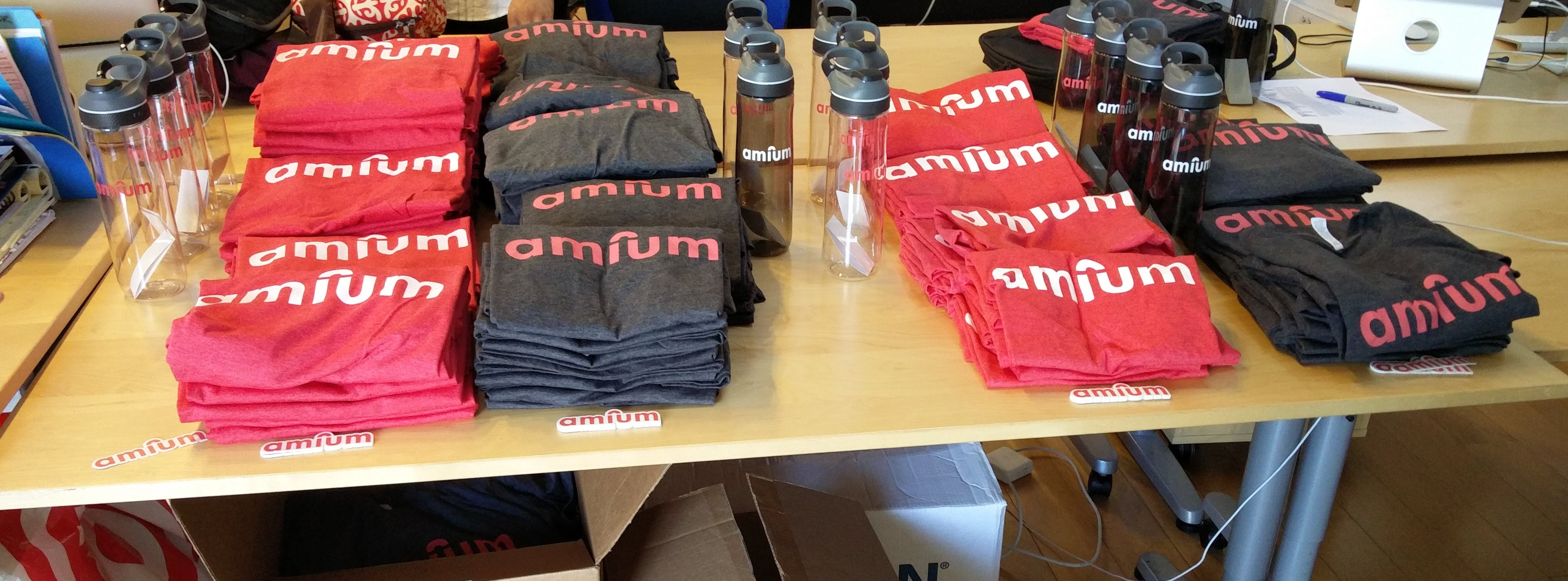Amium swag at the Launch Party